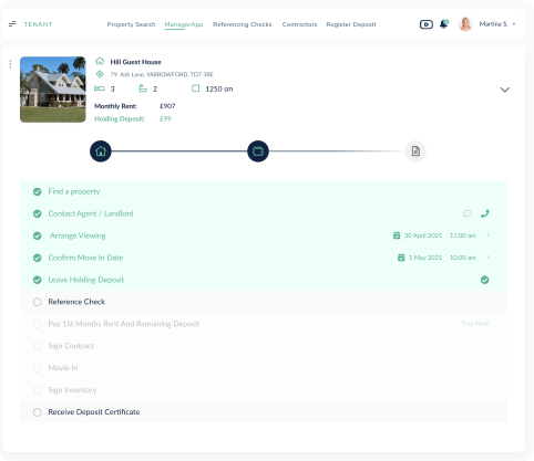 Property Leads screen for agents: a list of new leads with property address, type, unit count, earnings, and Accept/Decline actions.
