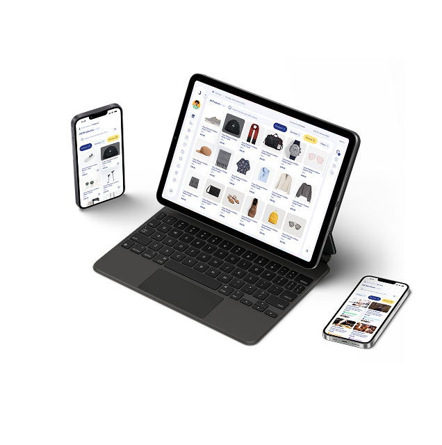 JOBR marketplace shown across iPad, iPhone and driver app